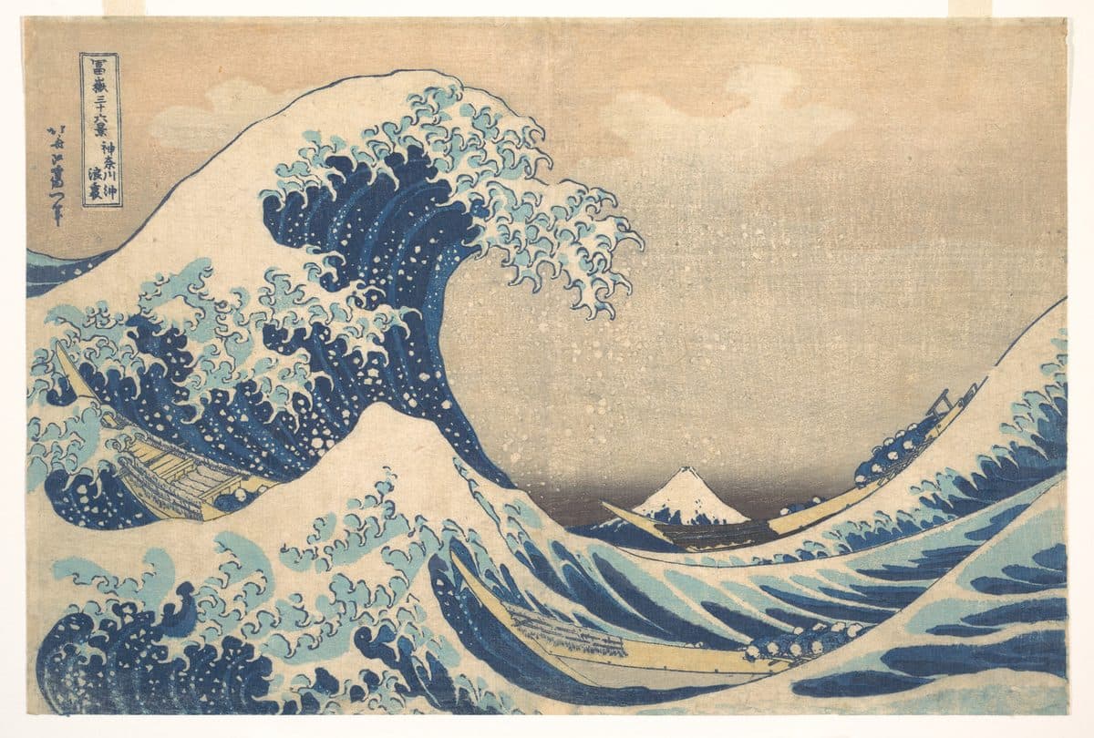 La grande vague au large de Kanagawa, le mont Fuji au loin